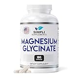 Magnesium Glycinate 400mg per Serving – High Absorption – Gentle on Stomach – Supports Sleep, Relaxation, Muscle, Bone & Immune Health – Non-GMO, Vegan, 180 Capsules