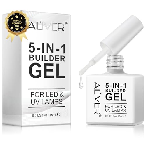 Gel Constructor de Uñas 5 En 1 - Valido para Led y Uv - Refuerzo Builder Semipermanentes - Gel Duro...