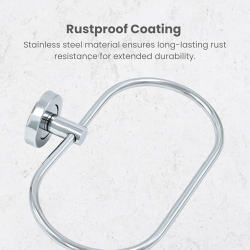 Image of Boniry Stainless Steel Towel Holder & Napkin Holder, Bathroom Accessories - Durable Wall Mounted Towel Hanger for Bathroom, Modern Design Towel Rack for Home (Pack of 1, Rectangular)