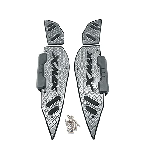 LongGreat Motorrad Vorderes und hinteres Fußpedal-Kit Fußrasten Footpegs Fußpedal Pad Trittbretter Abdeckung Fußrastenplatte Für Yamaha Xmax X-MAX 250 300 400 2017-2020 (Grau,4)