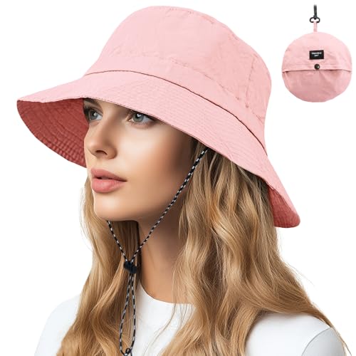 Image of NPQQUAN Sun Bucket Hats for Woman Men Lightweight Sun Hat Packable Foldable Waterproof Beach Hiking Hat