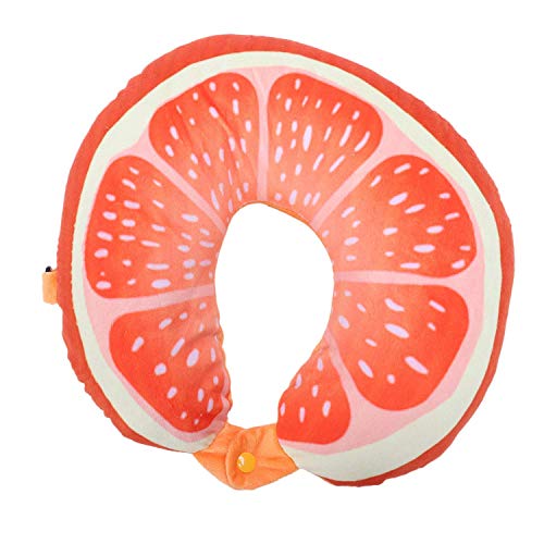 HYCy Fruit U en Forma de Almohada Almohadas de Viaje Cojín Nanopartículas Almohada para el Cuello Almohada de Viaje para automóvil ?Naranja?