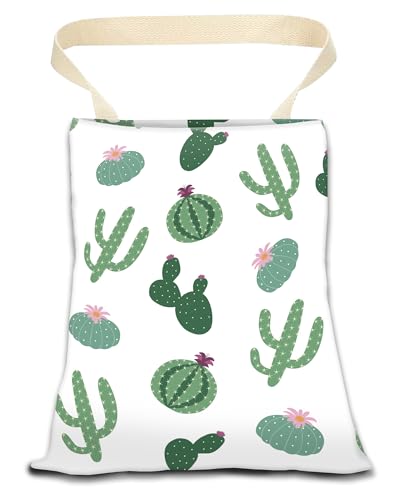 Image of Car Trash Can, Durable Hanging Car Trash Garbage Bag, Cute Automotive Garbage Cans Organizer, Cute Green Cactus
