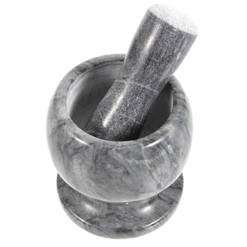 OFFIGAM 大理製蒜臼 ガーリックグラインダー 薬研プ 手動すり鉢 料理用ニンニク潰し器 キッチン調理器具 ブラック