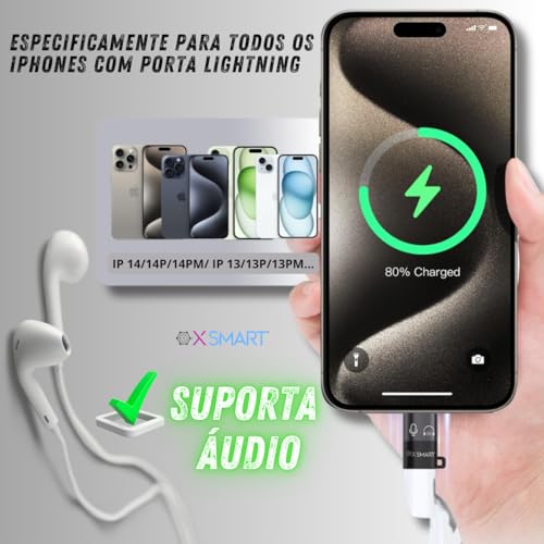 adaptador OTG USB C para Lightning suporta audio,lapelas para iphone 14/13/12/11/iPad, Leitor de car