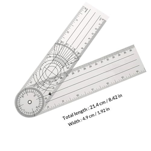 Goniometro de plastico para medicion de angulos 360 grados miniatura 2