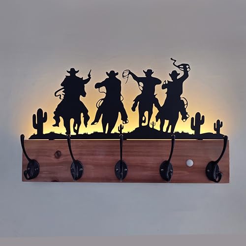 Qobumy QO-0434 Metal Western Cowboy Coat Hooks Wall Mounted cover