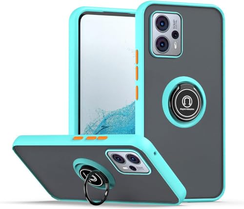 SEAHAI Case for Motorola Moto G13 / Moto G23 / Moto G53 5G, Ultra Thin Hard Translucent PC Matte Back Soft TPU Silicone Dual Layer Hybrid Shockproof Cover, with Ring Holder Kickstand, Sky blue