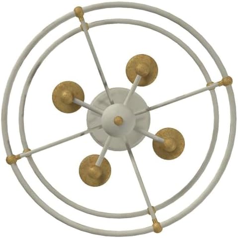 Minka Lavery 1049-701 Westchester County Semi-Flush, 4-Light, 240 Total Watts, 15.75-in H x 14.75-in W, Farm House White with Gilded Gold Leaf