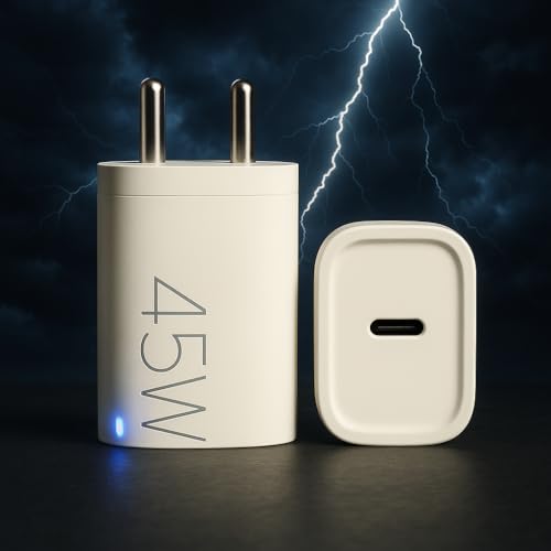 Image of 45W C-Type Rapidly Charger Adapter Compatible with Google 10 /10 Pro /10 Pro XL /9A / 9 Pro XL / 9 Pro /8 Pro /8 /8a /7 Pro /3A -Tablet /Chromebook /Laptop & Support 30 W Other USB C Devices Quick Charge, White