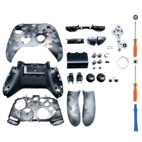 Image of Hzxkqmil Replacement Housing Shell Full Set for Xbox One Controller - Black Camo Special Edition, DIY Faceplate Case Cover Buttons Accessories for Xbox One S /X Controller (Model 1708)