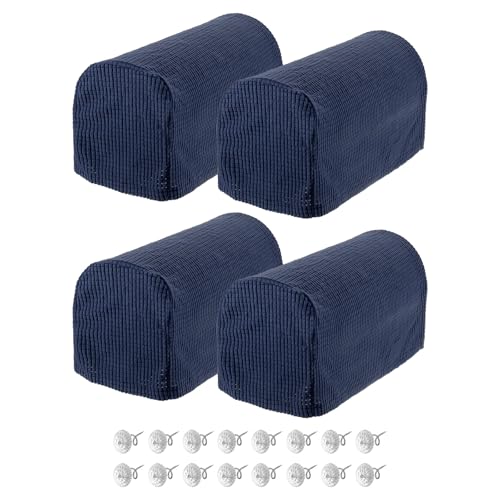 uxcell Stretch Armrest Covers Armchair Anti-Slip for Chairs Sofas Couch Arm Covers Recliner Sofa Navy Blue 4 Pcs