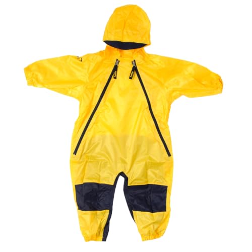 Tuffo Muddy Buddy Kids Waterproof Rain Suit One-Piece Coverall Dual Zippers Sealed Seams Reinforced Knees Elasticized Hood Boys Girls Puddle Jumping Snow Outdoor Play - 2T