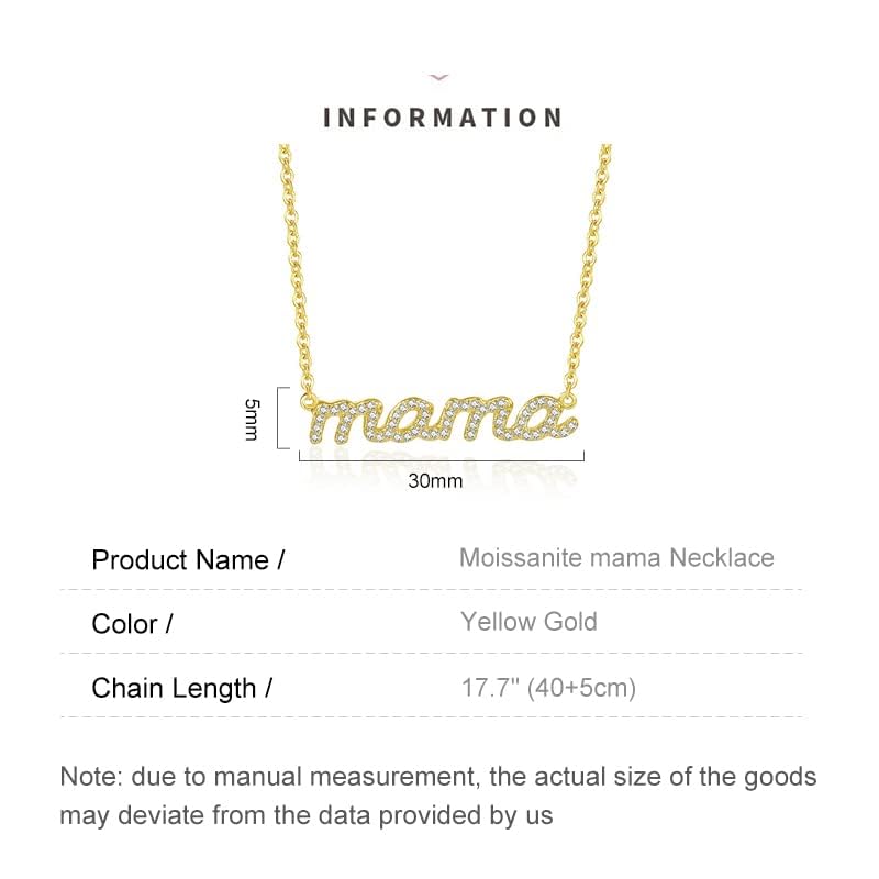 14K Gold Moissanite Alphabet Pendant Necklace, Sparkling Mama Necklace - Unique Mother's Day Jewelry Gift4