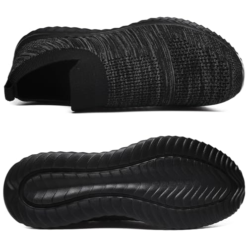 Image of Men's Breathable Knit Walking Tennis Gym Slip On Laceless Sneakers