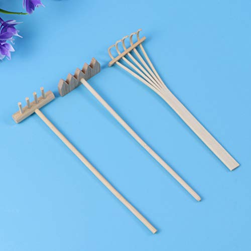 ARTIBETTER Tabletop 6Pcs Mini Ancinho de Jardim Zen Pedras Jardim Ferramentas Kits Jardim Zen Sandbo