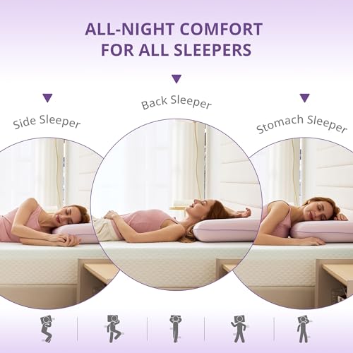 Image of Cooling Gel Memory Foam Pillow for Hot /Side Sleepers, Neck Support, Purple | Ergonomic Pressure Relief, Fits Back & Stomach Sleepers, Reversible Removable Machine Washable Cover, Night Sweats Relief