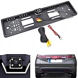 Retoo Nummernschildhalter mit 170° Rückfahrkamera, Kennzeichen, IP68, Kennzeichenhalter Kamera, 656 x 492 px, 12V staubdicht und wasserdicht, Kabellänge 6m, Kamera im Nummernschild-Halter