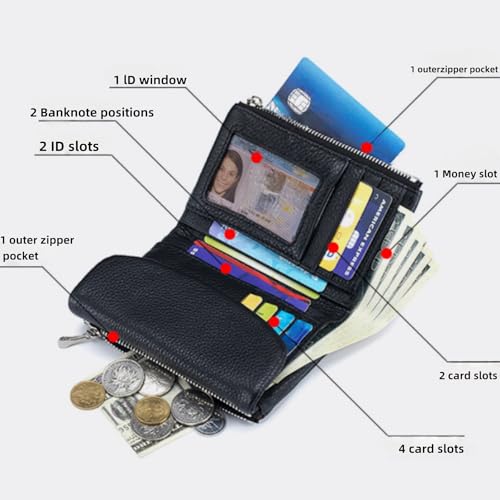 Unisex Pebble Leather Wallet,Small Wallets for Women,Short RFID Genuine Leather Purse for Coins and Cards,Slim Soft Genuine Leather Wallets for Men&Women (Light Purple)3