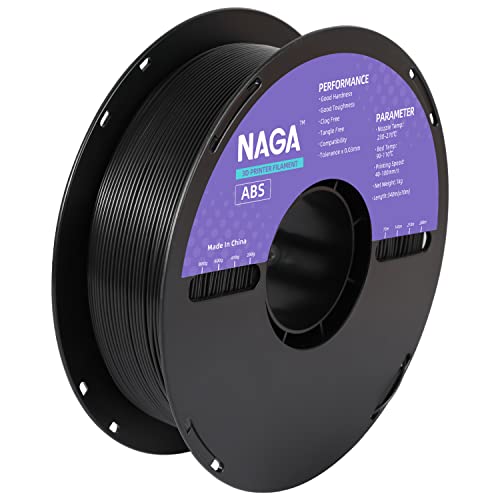 NAGA ABS 3D Printer Filament 1.75mm, High Toughness & High Hardness ABS...