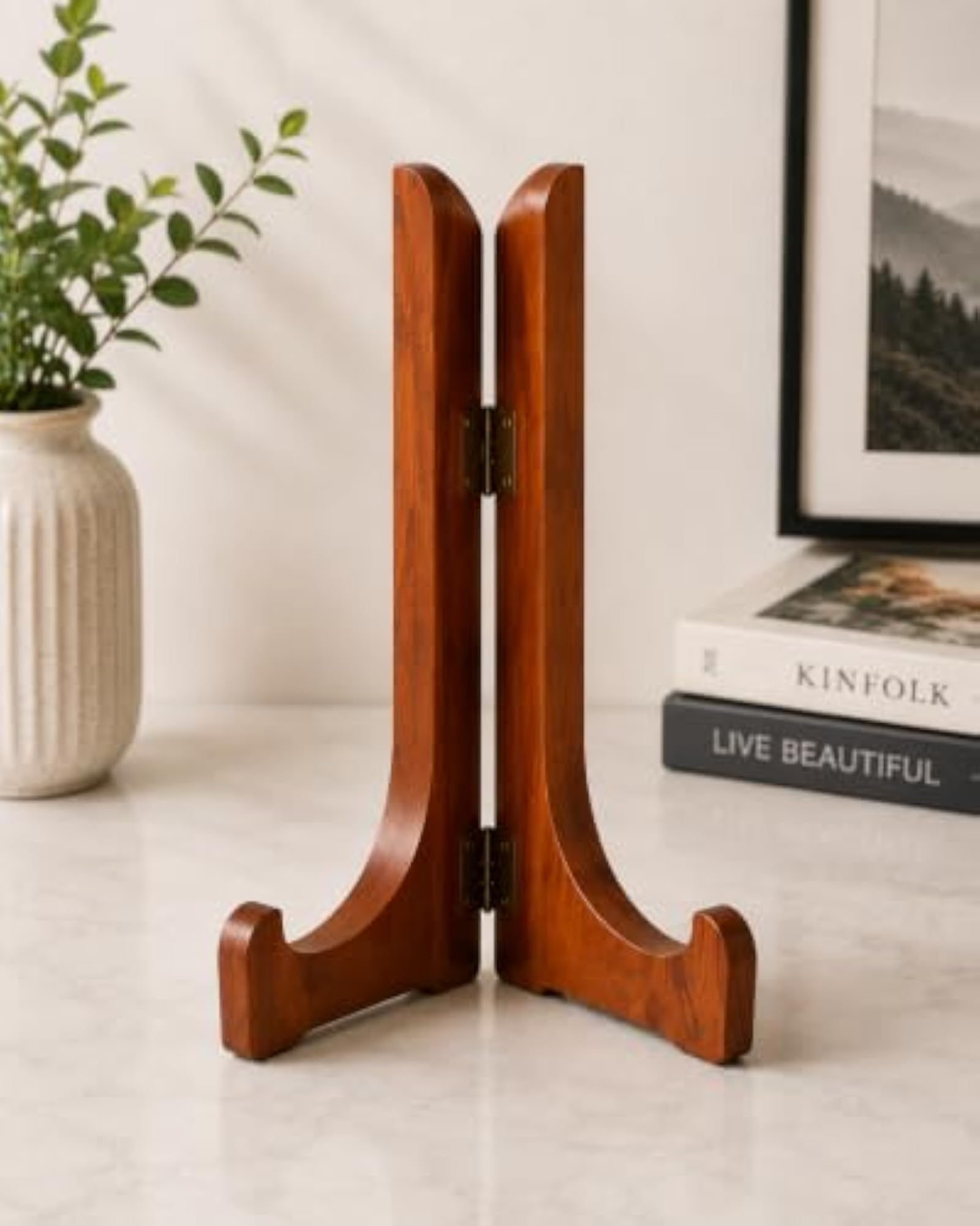 Wooden Plate Stand for Kitchen & Dining Table