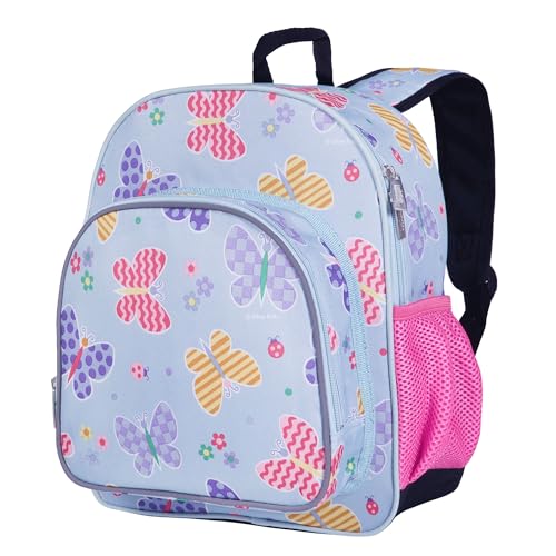 Image of Wildkin 12 Inch Toddler Backpack for Kids, Butterfly Garden | Ages 3-7, insulated front pocket - coordinates with matching Wildkin nap mats and water bottles