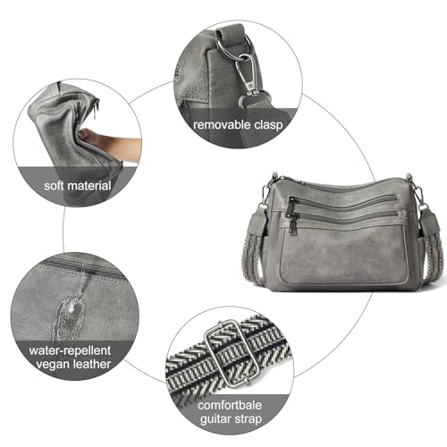 Image of Bluome Crossbody Purses for Women, Medium Large Faux Leather Crossbody Bags Lightweight Sling Bag Shoulder Handbags