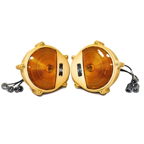 2 Pack Military Front Turn Signal Assembly - Tan With Amber LED Light - Compatible with Humvee M998-24v Universal