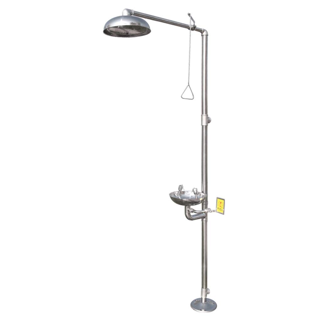 ZTCHSENZT Safety Eyewash,Emergency Shower Stainless Steel Eye Wash, Combination Eyewash Station, Double Nozzle, Safety Washing Syestem