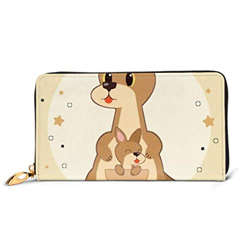 Preisvergleich Produktbild JHGFG Mode Handtasche Reißverschluss Brieftasche Charakter Nette Baby Kangaroo Sitztasche Telefon Clutch Geldbörse Abendkupplung Blocking Leder Brieftasche Multi Card Orga