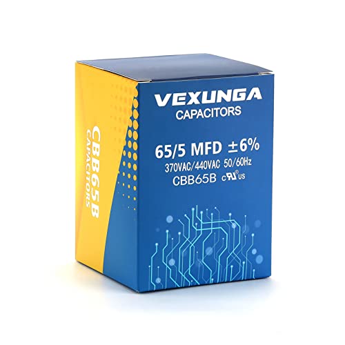 Image of VEXUNGA 65 /5uF 65+5 MFD 370VAC or 440VAC Dual Run Start Round A /C Capacitor