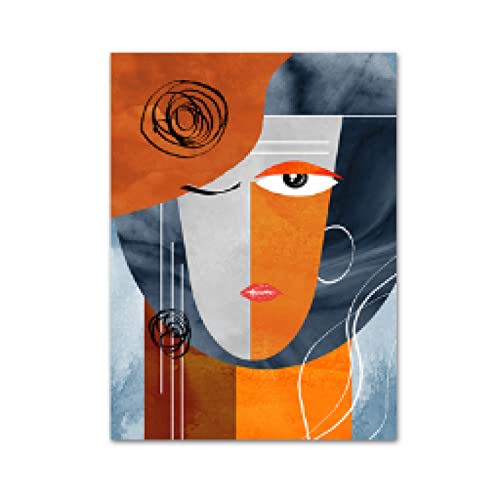 Toile visage abstrait géométrique de haute impression pour mur