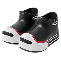 SRTUMEY Waterproof Kids Wellington Boots Giraffe Character Rain Shoes Children's Rain Shoes Boys and Girls Water Shoes Baby Rain Boots Water Boots,Wellies Size 2.5,Black