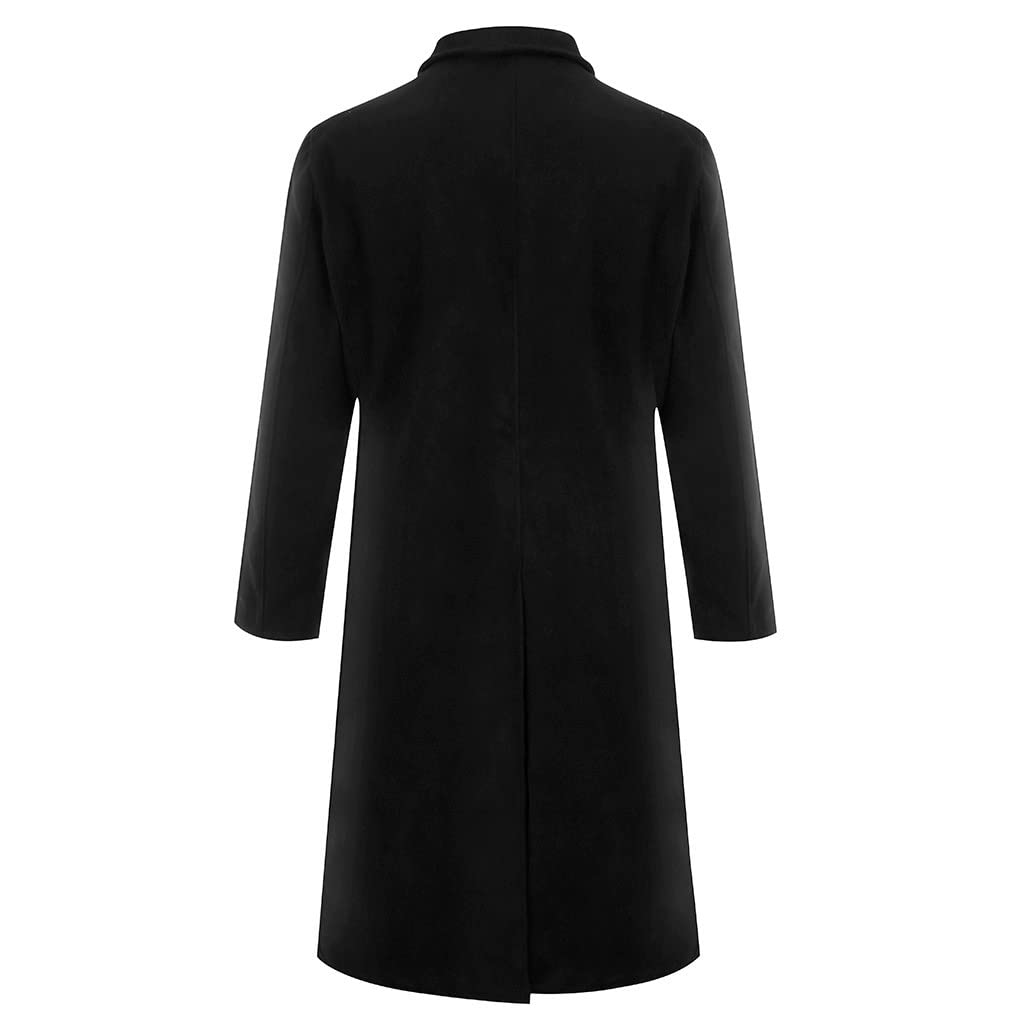 Chaqueta Polar Hombre Trabajo - Abrigo Largo de Color sólido de Estilo británico para Hombre Abrigo de Lana cálido a la Moda