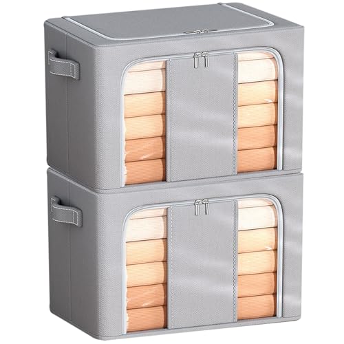 La Mejor Selección de Sistemas de almacenaje - 5 favoritos. 30 AEVIORA 2Pcs Bolsas Plegables De Almacenamiento para Ropa, Caja Almacenaje ropa De Gran Capacidad, Organizador de Ropa con Ventana Transparente y Mango, Caja Organizadora para...