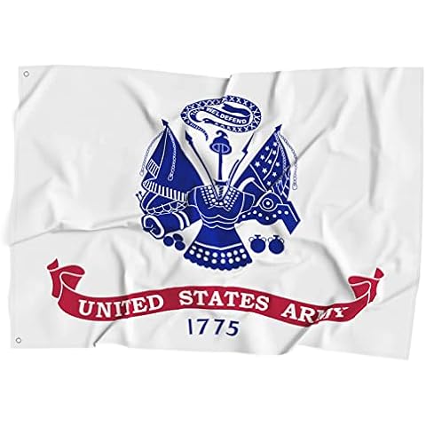DELAYNOMORE77 US Army Stick Flag United States Army Crest 1775 Military Banner Polyester 3x5 Feet Flags Vivid Color and UV Fade Resistant Flag, Outdoor Banner Cover