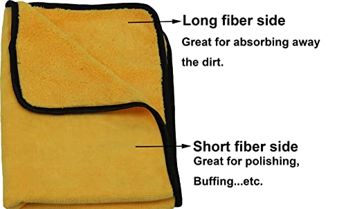 Simple Houseware Professional Grade Ultra Plush Premium Microfiber Towels, 410 Gsm (16 Inch X 24 Inch) (6 Pack) - Safe For Car Wash, Home Cleaning & Pet Drying Cloths #TOP6