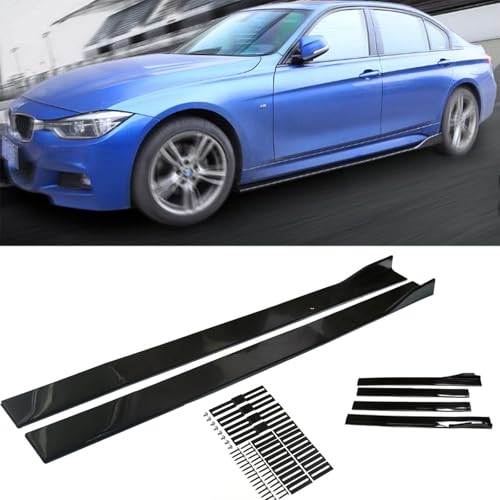 ORIVIN Universal Car Side Skirt Upgrade Three-Section 78.7 Car Rocker Panels Side Skirt Body Kit Extended Split Lip 2pcs Black