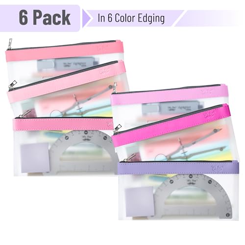 Image of Mr. Pen- Clear Pencil Pouch, 8.50 inchx4.25 inch, 6 Pack, Durable TPU Material | Medium Water-Resistant Pencil Bags with Smooth Zipper, Multipurpose Clear Pouch for Stationery, School, Office