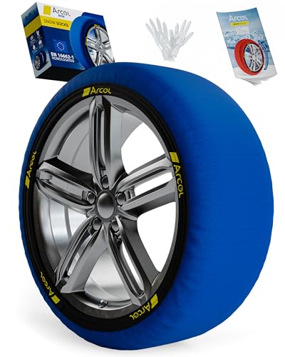 ARCOL Calze da Neve Omologate Italia EN 16662-1 - Due Catene da Neve in Tessuto...