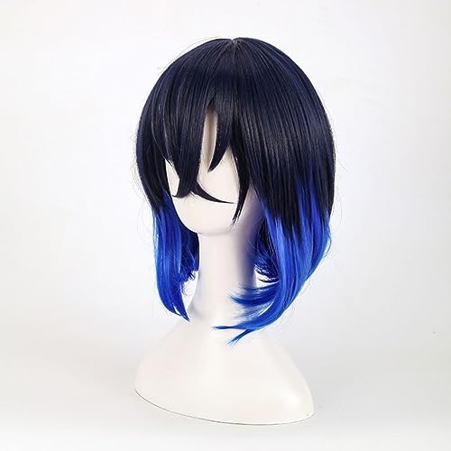 Peruca cosplay Anime Demon Slayer Hashibira Inosuke, cabelo curto gradiente, Kimetsu No Yaiba Hallow