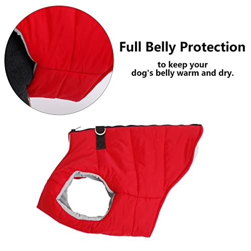 Geyecete Dog Bulldog Clothes Dog Cotton Padded Coat Thick Winter Warm Vest Waistcoat Cold Weather Jacket Clothing For French Bulldog Coat-Red-Xl #TOP3