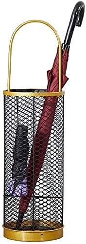 Porte-parapluies iron black et gold 21,5x75cm pour rangement de parapluie