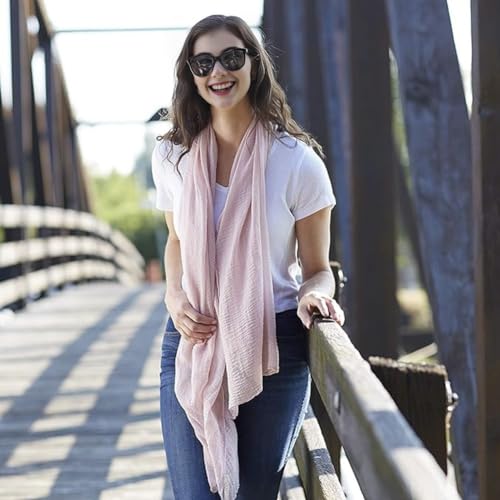 Fashion Cotton Blend Crinkle Lightweight Soft Scarf Gauze Scarves Sun-proof Shawls Wrap4