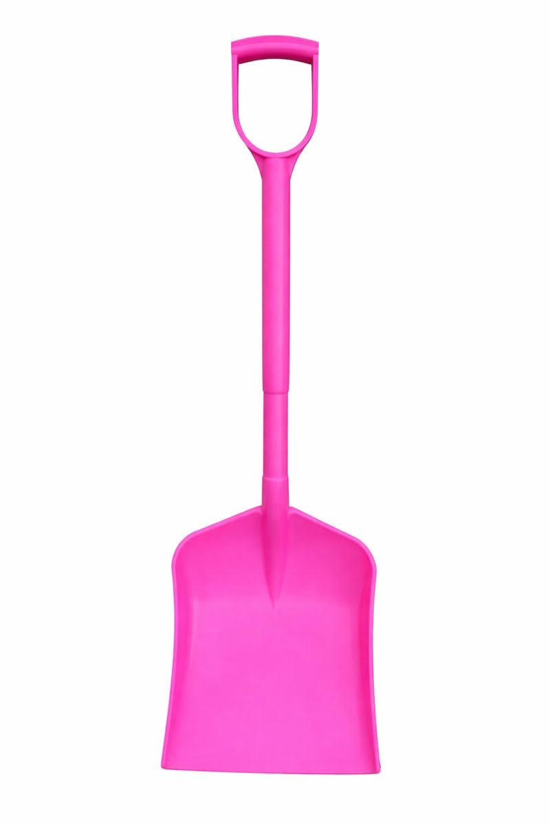 Moulded Plastic Shovel – Builders Spark-Proof Spade | Lightweight, Strong, Rust-Proof Plastic | Ideal for Food, Snow, Muck, Manure, Gardening (Pink)