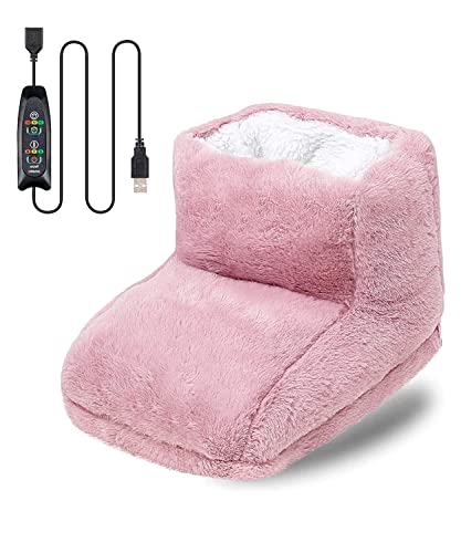 RISENDA 強化版 電気足温器 USB 足元ヒーター 速暖 軽量 通気 3段階の温度制御/3段階タイマー機能付き 安全 過熱保護 洗濯可 省エネ 収納簡単 足元 あったかグッズ 冷え症対策 【メーカー直販 安心の書付】 (ピンク)のサムネイル