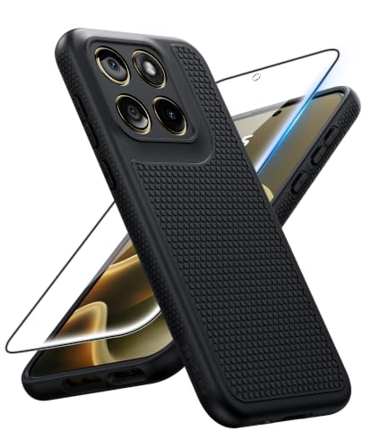 Image of FNTCASE for Motorola Edge 2026 Case: Moto Edge 2026 Case with Screen Protector Non-Slip 14FT Military Grade Drop Protection, Shockproof, Slim Fit, Anti-Scratch TPU Matte Phone Cover (Black)