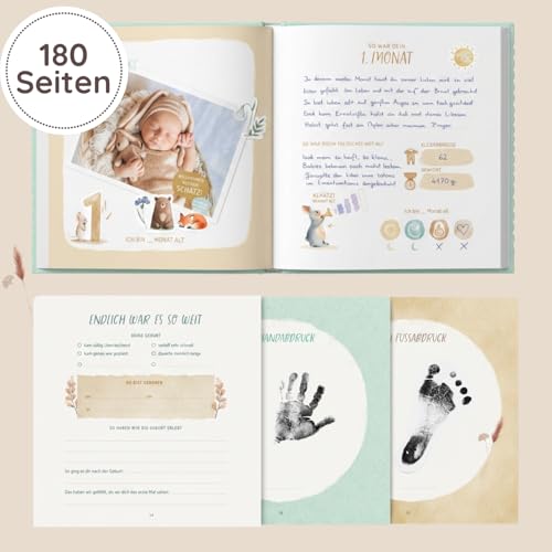 Rabano Mein Erstes Jahr Babyalbum | Hochwertiges Fotoalbum Baby Geschenk – Ansicht 4