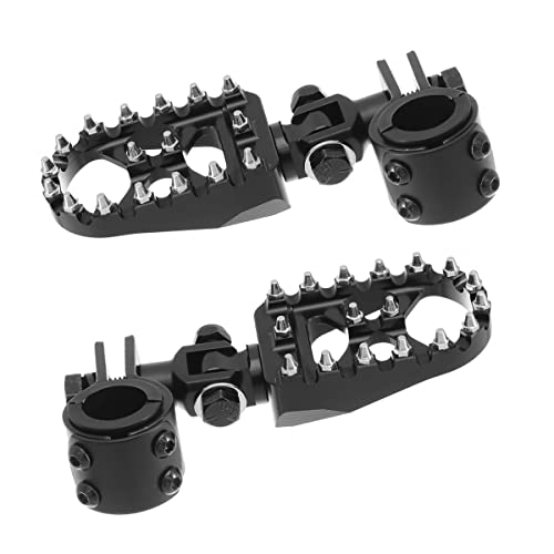 Mx Chopper Bobber Style Cnc Wide Fat Foot Pegs With Adjustable Highway Bar Footpeg Mount Kit For Davidson Road King Street Glide Kawasaki Suzuki 25Mm 32Mm 34Mm, Chrome (Black) #TOP5