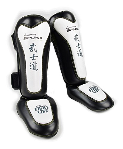 Paratibie Typhoon Fxx Sphinx protège-tibia noir avec gel de protection boxe et MMA S/M
